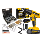 Imagem da oferta Parafusadeira E Furadeira Impacto Tb-21pz The Black Tools 2 Baterias 21v 3/8 Com Jogo De Brocas Bits E Buchas 300 Peças