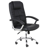 Imagem da oferta Cadeira De Escritório Presidente Base Cromada Com Rodinha Fortt Copenhague Preta - Cpf07-p