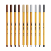 Imagem da oferta Caneta Hidrográfica STABILO Point 88 - Tons de Preto Marrom e Cinza