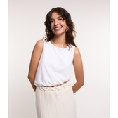 Imagem da oferta Blusa Balonê em Algodão e Barra Assimétrica