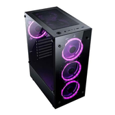 Imagem da oferta Gabinete Gamer Rise Mode Glass 06X Mid Tower ATX Lateral em Vidro Fumê e Frontal em Vidro Temperado Sem Fans Preto - RM