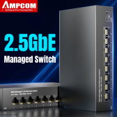 Imagem da oferta AMPCOM 2.5GbE Gerenciado Switch Plugue UE 8 portas 2.5GBASE-T Switch de rede 10G SFP + Slot Uplink Gerenciament