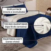 Imagem da oferta Cobertor Coberdrom Casal Queen Size Pele de Carneiro Lã Sherpa Dupla Face Edredom com Mantinha Manta Soft Antialergico