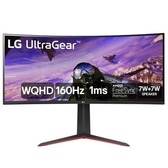 Imagem da oferta Monitor Gamer LG Ultragear LG 34" Curvo LED WQHD UltraWide 160Hz 1ms DisplayPort e HDMI AMD FreeSync Premium HDR10 99% sRGB - 34GP63A-B