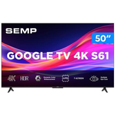 Imagem da oferta Smart TV 50" Semp 4K UHD LED S61 Google TV AiPQ Pro Google Assistente 3 HDMI