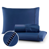 Imagem da oferta Jogo de Lençol 03 Peças 400 Fios Cama Casal Queen Micropercal Ponto Palito