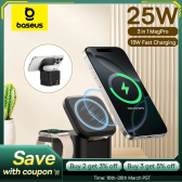 Imagem da oferta Carregador sem Fio 15w Baseus 3 em 1