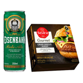 Imagem da oferta Combo Gran Angus Burger Seara Gourmet 400g + Cerveja Eisenbahn Pale Ale Puro Malte Lata 350ml