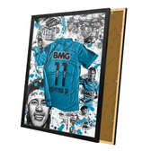 Imagem da oferta Quadro Desenho Camisa 11 Azul Arte Neymar Moldura e Vidro - Complet Casa - Quadro Decorativo