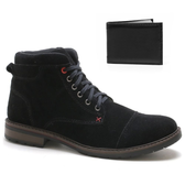 Imagem da oferta Bota Masculina Casual Com Carteira Bredeni Coturno Cano Médio Camurça Confortável Macio
