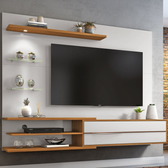 Imagem da oferta Painel Para Tv Até 60 Polegadas 1 Porta Nt1115 Off White/freijó Trend - Notável - Branco