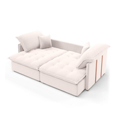 Imagem da oferta Sofá Retrátil Sem Caixa 3 Lugares Solomons Linho Cru 180 Cm