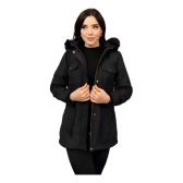 Imagem da oferta Casaco Feminino Parka De Sarja Sobretudo Forrado Com Pelúcia