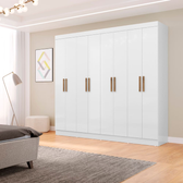 Imagem da oferta Guarda-Roupa Maxel New Royale com 8 Portas 4 Gavetas e 6 Prateleiras - 218cm de largura - Branco