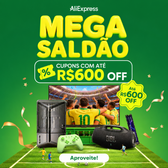 Imagem da oferta AliExpress liberou novos cupons de até R$ 600 OFF!