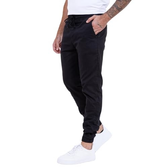 Imagem da oferta Calça Jogger Jeans Sarja Masculina Com Punho (P Preto)