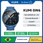 Imagem da oferta Smartwatch Kumi GW6 Proteção IP68 Tela AMOLED Chat GPT Monitor de Oxigênio