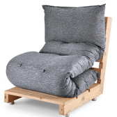 Imagem da oferta Futon Almofada Dobrável de Espuma Solteiro Grafite - Emcompre Bf Colchões
