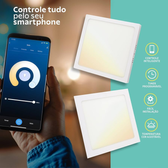 Imagem da oferta Tramontina Plafon Smart LED Quadrado de Embutir 18W Inteligente Wi-Fi + Bluetooth e função de geolocalização