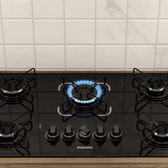 Imagem da oferta Fogão Cooktop 5 Bocas Itatiaia a Gás Essencial Vidro Temperado Preto