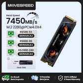 Imagem da oferta Movespeed 7450 mbs ssd nvme m.2 2280 4tb 2tb 1tb disco rígido de estado sólido interno m2 pcie 4.0x4 2280 ssd unidade