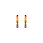 Imagem da oferta Brinco Ear Cuff Rainbow em Ouro Amarelo 18k com Turmalina Verde Tanzanita Granada Citrino e Ametista Roxa