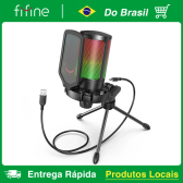 Imagem da oferta Microfone Gamer RGB Fifine AMPLIGAME A6V USB