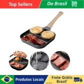 Imagem da oferta Frigideira Antiaderente Com 3 Divisórias Fritar Ovo Bacon Carne Frango Lanche Multiuso