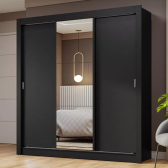 Imagem da oferta Guarda-roupa Casal 3 Porta Correr C/ Espelho Nobre Madesa P Cor Preto