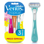 Imagem da oferta Gillette Venus Tropical Aparelho de Depilação Feminina Descartável com Aloe e Cabo Perfumado com Aroma Tropical 3 Uds