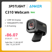 Imagem da oferta Webcam Anker C310 com Cancelamento de Ruído AI