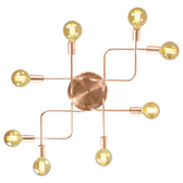Imagem da oferta Lustre Plafon Marryluz Hashtag 8 Braços  Cobre