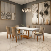 Imagem da oferta Mesa De Jantar 6 Cadeiras Kate Espresso Móveis Ig