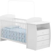 Imagem da oferta Berço Cômoda Multifuncional Colinho de mãe com colchão incluso Multimóveis Branco