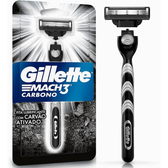 Imagem da oferta Gillette Mach3 Carbono Aparelho de barbear reutilizável com Carvão Ativado e Fita Lubrificante Melhorada 1 Ud