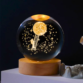 Imagem da oferta SKYTUR Bola de Crital 3D Abajur Luz Noturna USB Plug in LED para Quarto Noite Presentear Lam