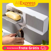 Imagem da oferta Suporte de Sabonete com Grade Dupla e Tampa Fixação na Parede Porta Sabonete com Drenagem para Banheiro e Organiz