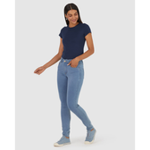 Imagem da oferta Calça Feminina Skinny Cintura Média Em Flex Jeans Azul