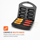 Imagem da oferta Crepeira Pratic Crepe & Hot Dog Mondial Preto/Inox 850W 220V - CP-01