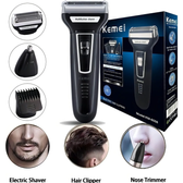 Imagem da oferta Barbeador E Cortador De Cabelo 3 Em 1 Kemei Km-6558