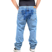 Imagem da oferta Calça Jeans Masculina Over Baggy Street Fashion Estampa Y2k