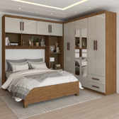 Imagem da oferta Guarda-Roupa Casal com Cama Modulado Paradise 10 Portas com Espelho 6 Gavetas