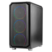 Imagem da oferta Gabinete Gamer Ninja Apolo Mid Tower RGB mATX Black Sem Fonte Com 3 Fans