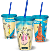 Imagem da oferta Copo com Canudo 600ml Cartoon Network - A Vaca E O Frango Procurados Beek Geek's Stuff