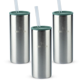 Imagem da oferta Kit 3 Can Cooler Slim Stanley com canudo Stainless Steel Shale | 296ML