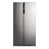 Imagem da oferta Geladeira Electrolux Frost Free Inverter 435L Efficient com AutoSense Side by Side cor Inox Look IS4S 110v