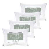 Imagem da oferta 4 Travesseiros Toque Pluma 70x50 Macio Antialérgico Branco