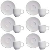 Imagem da oferta Conjunto com 6 Xícaras e Pires para Café Porto Brasil Coup Vit em Stoneware - 97 ml