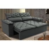 Imagem da oferta Sofá 3 Lugares Retrátil e Reclinável Cama inBox Compact 1,80m Velusoft Cinza