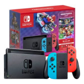 Imagem da oferta Console Nintendo Switch V2 32gb Mario Kart 8 Deluxe Cor Vermelho/Azul/Preto